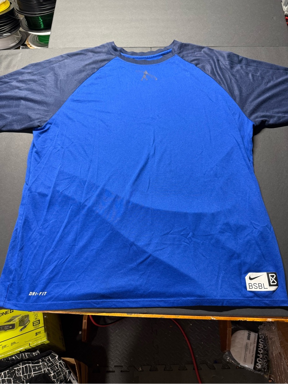 Nike Men’s Royal Blue and Navy Raglan Performance Shirt